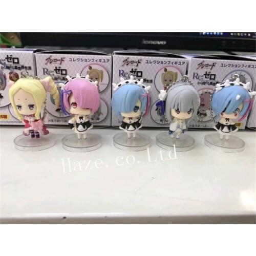 5Pcs/Set Re:Life in a Different World From ZeroRam Rem PVC Figure Keychain