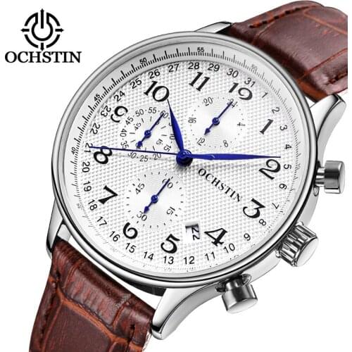 Ochstin Original Mens Sport Chronograph Japan Quartz Wristwatches Stop Watch Multi Function Male Casual Clock Relogio Masculino