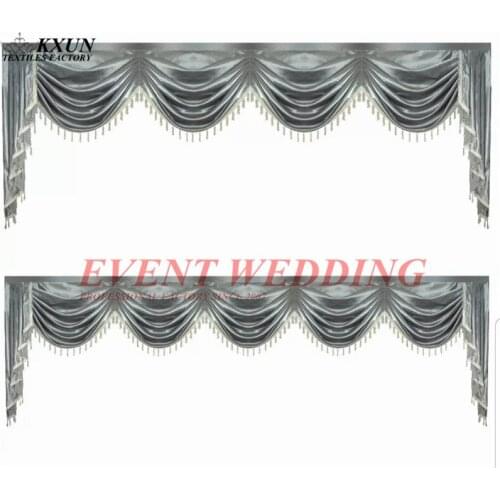 Ice Silk Swag Drapery Valance For Wedding Backdrop Curtain Decoration Event