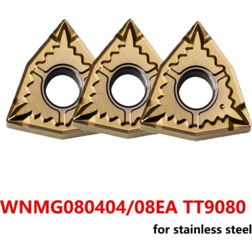 WNMG080404-EA WNMG080408-EA TT9080 WNMG Carbide Inserts for Stainless Steel Lathe Cutter Turning Tool CNC Cutting 100% Original