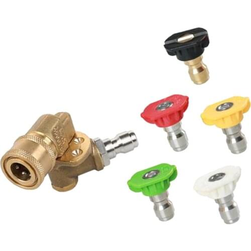 Pressure Washer Accessories Kit, 5 Power Washer Spray Nozzle Tips with Quick Connecting Pivoting Coupler, 1/4 inch, 4500 PSI