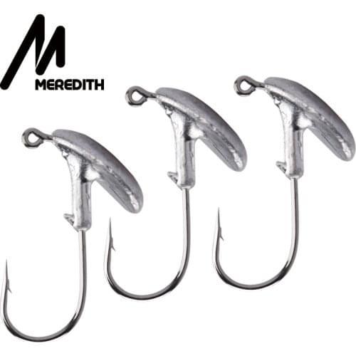 MEREDITH 10pcs/Lot 3.5g 5g 7g 10g 14g Tumbler Lead Head Hook Jig Bait Fishing Hooks For Soft Lure Fishing Tackle Fishing Tackle