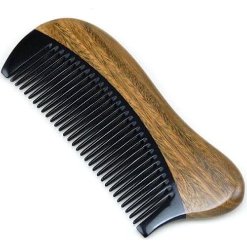 Natural Green Sandalwood Handmade Tooth Wood Combs No Static Pocket Comb Hair Styling Tool