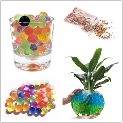 New 10000pcs/lot Water Balls Crystal Soil Mud Hydrogel Gel Kids Toy Water Beads Growing Up Wedding Home Decor 6ZSH803