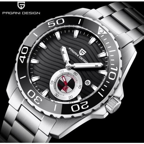 2021 New PAGANI DESIGN Mens Watch Stainless Steel Coated Glass Automatic Mechanical Wrietwatch Military Waterproof Luxury Clock