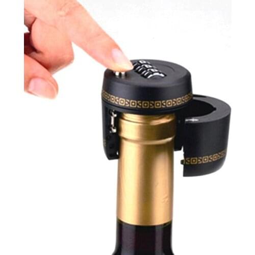 New Plastic Bottle Password Lock Combination Lock Wine Stopper Vacuum Plug Device Preservation For Furniture Hardware