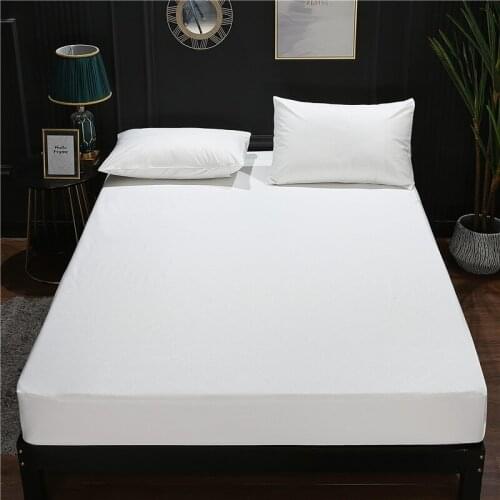 The New Product Rayon Embossed Waterproof Bed Sheet Solid Color Diaper-Proof Bed Sheet Is Fixed And Fitted With The Mattress Cov