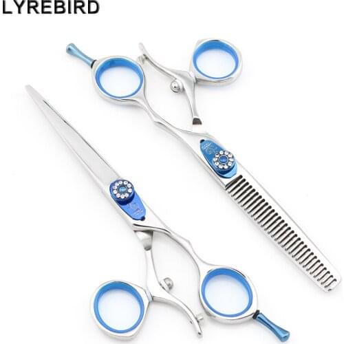 Hair scissors 5.5 INCH or 6 INCH Professional hair shears high quality 180 Thumb Swivel handle Lyrebird HIGH CLASS 5SETS/LOT NEW