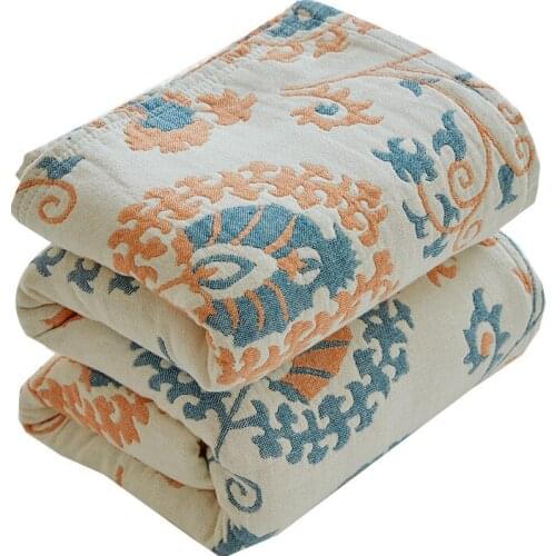 Towel Blanket Summer Thin Cotton Single Summer Old-Fashioned Vintage 4-Layer Cotton Gauze Summer Quilt Adult Blanket