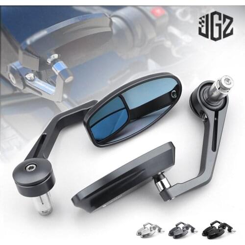 Motorcycle CNC Oval Handlebar Bar Ends Rear View Side Mirrors for Husqvarna Vitpilen 250 401 701 2013 - 2021 Convex Blue Glass