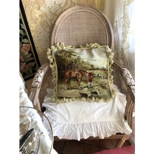 Needlepoint pillows [. February New] All Wool Hand Embroidered Cushion Cover