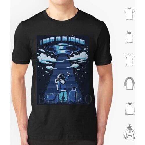 Abduction! T Shirt Cotton Men DIY Print Scape Aduction Ufo Desing Ilustration Package Leave The Planet Planet Outside Universe