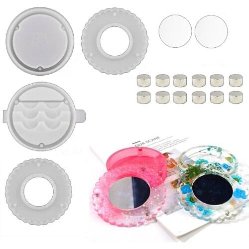 Eyelashes Display Tray Silicone Mold Eyelashes Storage Box Case Holder with Mini Magnet Epoxy Resin Mold X4YA