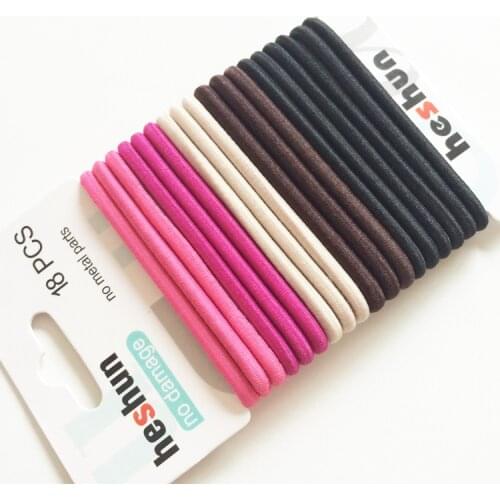 New arrival women lovely solid elastic hair tie girls fashion hair bands cute gum ladys basic hair accessories headwear