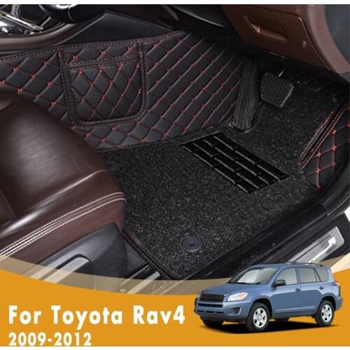 RHD Luxury Double Layer Wire Loop Car Floor Mats For Toyota Rav4 2012 2011 2010 2009 Custom Auto Foot Pads Decoration covers