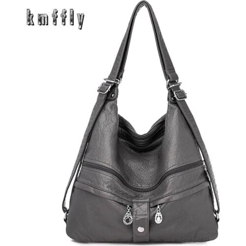 Luxury Handbags Women Bags Designer Soft Leather Multifunction Shoulder Bags for Women 2020 Travel Back Pack Mochila Feminina