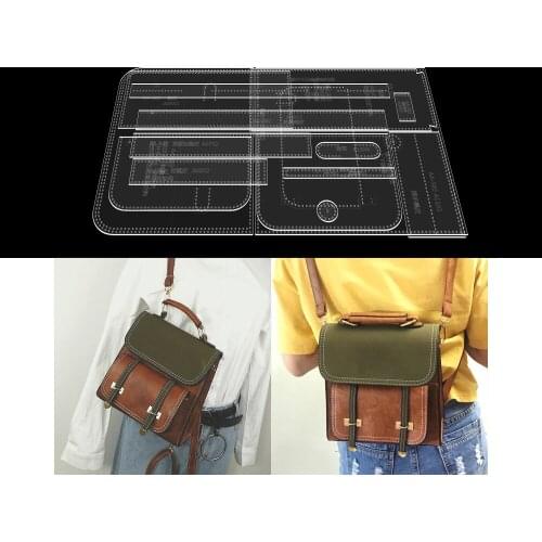 Diy Backpack Computer Bag Shoulder Messenger Bag Acrylic Paper Pattern Handmade Leather Leather Art Pattern Drawing