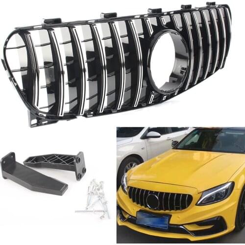 Silver Front Grille Upper Grill For Mercedes Benz GLA200 GLA250 2017 2018 GLA Class 200 250 GT R Grill X156