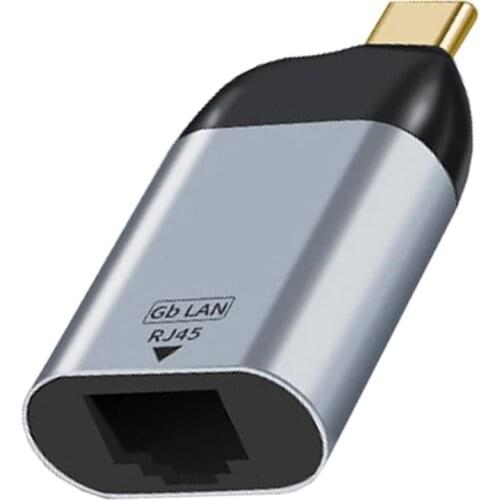 USB-C to Gigabit Ethernet RJ45 LAN Network Adapter Aluminum alloy gray Compact and lightweight