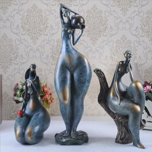 Modern naked female art sculpture abstract character resin statue girl figurine home decor accessories naked woman crafts