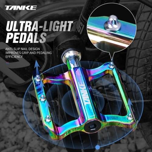 MTB bicycle pedals TANKE ultralight aluminum alloy colorful Sealed bearing mountain bike parts High-Strength Road foot pedal