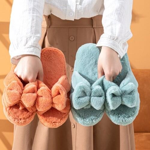 Open Mouth Pure Rabbit Hair Open Toe Womens Indoor Wood Floor Warm and Soft Bottom Slippers