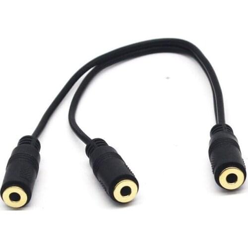 1pc Stereo Breakout 1/8" TRS-F To Dual 1/8" TS-F 20CM3.5SP F-2*3.5SP F 0.25m