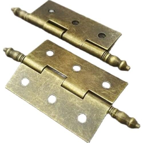 2PCS Antique Bronze Hinges Flat open Butt Hinge Jewelry Wooden Box Case Connector Fittings Furniture Decor Hardware Accessories