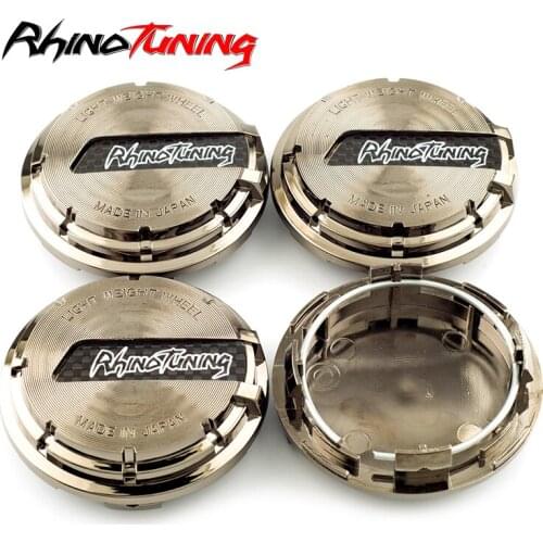 4pcs 65mm Car Wheel Center Hub Caps For 57CR And 57DR Rhinotunin Logo Modification Rim Auto Accessories