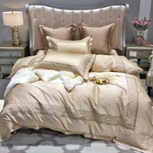 Luxury New Embroidered 120S Egyeptian cotton Royal Bedding sets Queen King Wedding Duvet cover Bed sheet set Pillowcases 4pcs