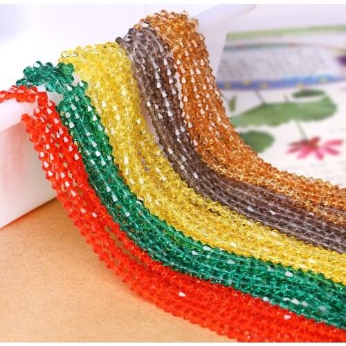 90Pcs/Lot Czech Bicone Crystal Beads 4mm Loose Bead Multicolor DIY Jewelry Faceted Glass Crystals Beading Spacer Needlework