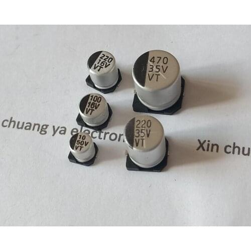 50V 2.2UF 3.3UF 4.7UF 1UF 10UF 22UF 47UF 100UF 220UF 330UF SMD aluminum electrolytic capacitor