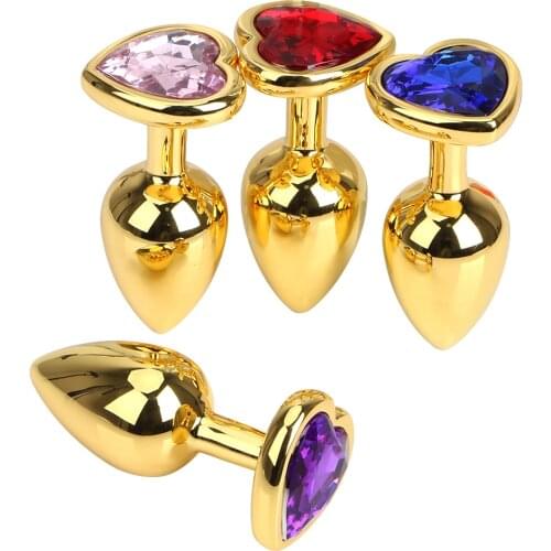 IKOKY Heart Shaped Sex Toys For Woman Men Gay Female Masturbation Prostate Massager Anal Plug Butt Plug Jewelry Crystal