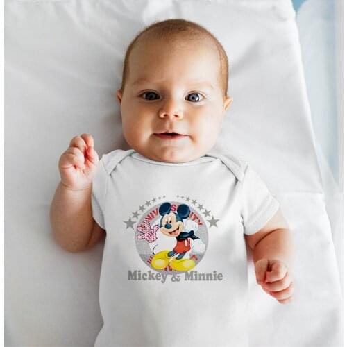Mickey Mouse Newborn Bodysuits Harajuku Short Sleeve Round Neck Baby Girl Boy Onesie Summer New Product Outdoor Fashion Casual