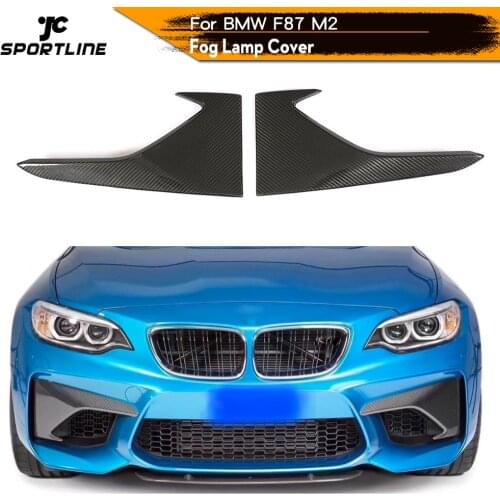 For BMW F87 M2 2016 2017 2018 Car Front Bumper Upper Splitters Lip Fog Lamp Cover Trim Canards Fins Winglets Carbon Fiber / FRP