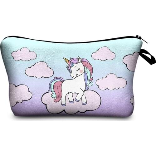 Unicorn Cosmetic Bag Print Women Brand makeup bags Cute bag headset candy Cosmetic printing Collection Casual men zipper new