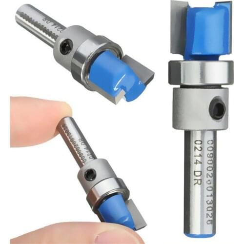Lovoski Straight Flute Flush Trim Pattern Router Bit Cutter Top Bearing 1/4" Shank For Combined Plunge-Cutting