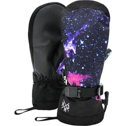 SMN Ski Gloves Starry Sky Men And Women Waterproof Winter Warm Breathable Skiing Snowboarding Hiking Thermal Snow Gloves