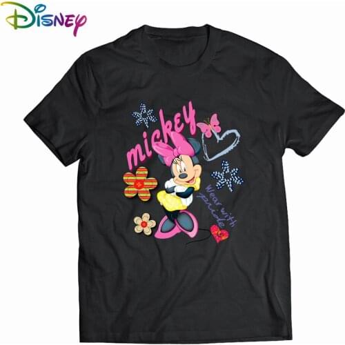 Disney Mickey Mouse Womens Clothing T-shirt Female Tee Shirt 2021 Summer Cartoon Fashion Crewneck 2 Colors Funny Casual Poland