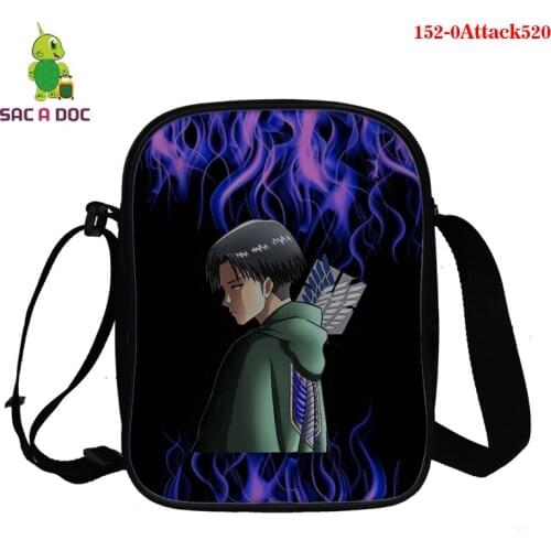 Kawaii Women Messenger Bags 3d Printing Attack on Titan Crossbody Bags Mini Girls Shoulder Bag Attack on Titan Women Men Handbag