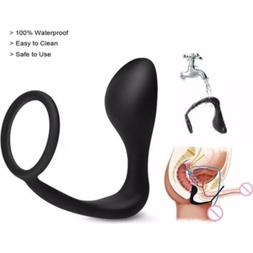 Male vestibular prostate massaging device silicone anal plug chrysanthemum wearing a plug lock essence ring into a sex toy anal