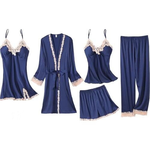 Bride V-Neck Bathrobe Gown Sets Wedding Kimono Sleepwear Sexy Womens Lace Nighty Robe Nightgown Suit Spring Satin Home Wear