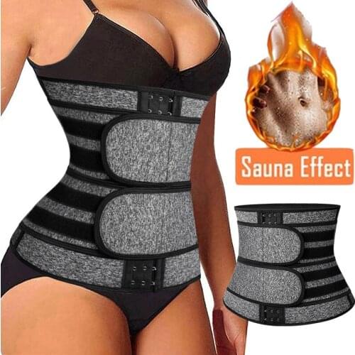 NEW 3 Breasted Neoprene Sauna Waist Trainer Corset Sweat Belt for Women Weight Loss Compression Trimmer Workout Fitness