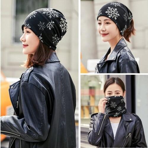 OKKDEY Women Beanie Hat Warm Ladies Autumn Winter Knitted hat Fashion Hip-hop Beanie caps For Women Multifunctional hat scarf