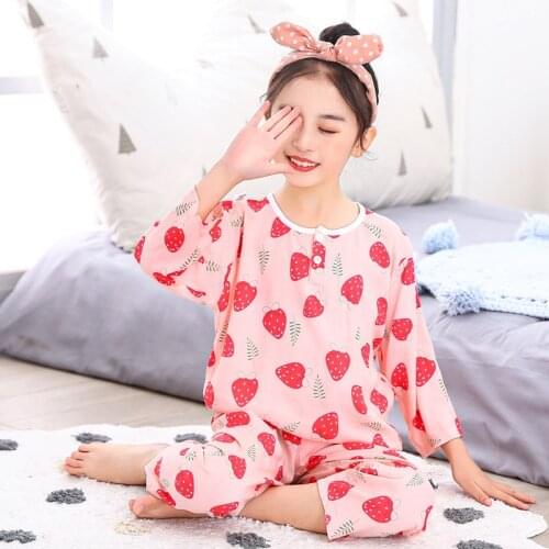 Girls Pajamas Set Summer Homewear Teenage Sleepwear Soft Cute Pijamas Boys Pyjamas For Kids Childrens Day Gift Baby Night Suits