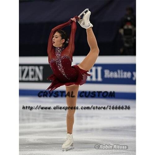 Custom Figure Skating Dresses Graceful New Brand Girls Ice Skating Dresses For Competition DR4297