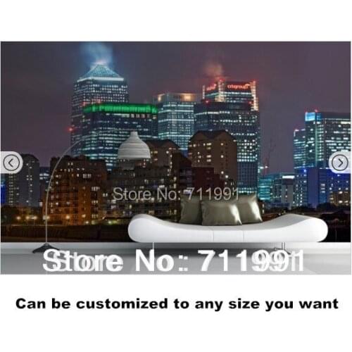 Custom photo wallpaper. London at Night Mural for the livoing room of the hotel restaurant ceiling wall waterproof wallpaper