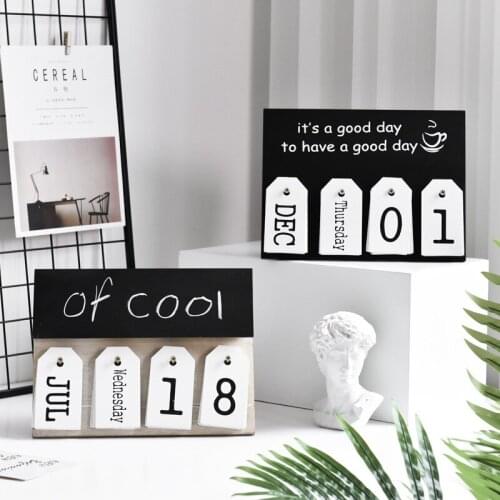 Simple Black White Grey Series Desktop Calendar Dual Daily Schedule Table Planner Yearly Agenda Organizer Office Room Decor