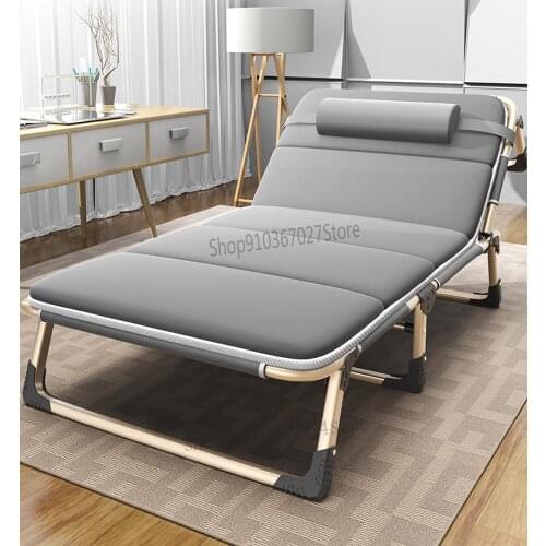 Folding Bed Single Bed Office Simple Lunch Break Bed Portable Outdoor Camp Bed Accompany Nap Recliner
