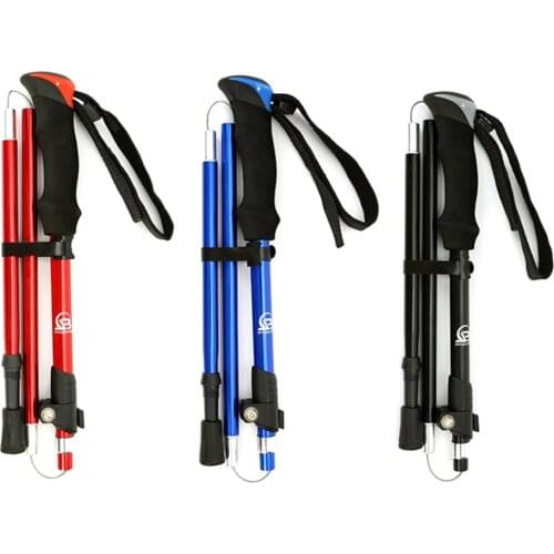 Walking Adjustable Trekking Pole Anti Shock Ultra Light Alpinism Poles Telescopic Ultralight Hiking Travel Non-slip Stick